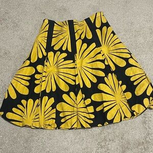 INC International Concepts Yellow and Black A-Line Skirt